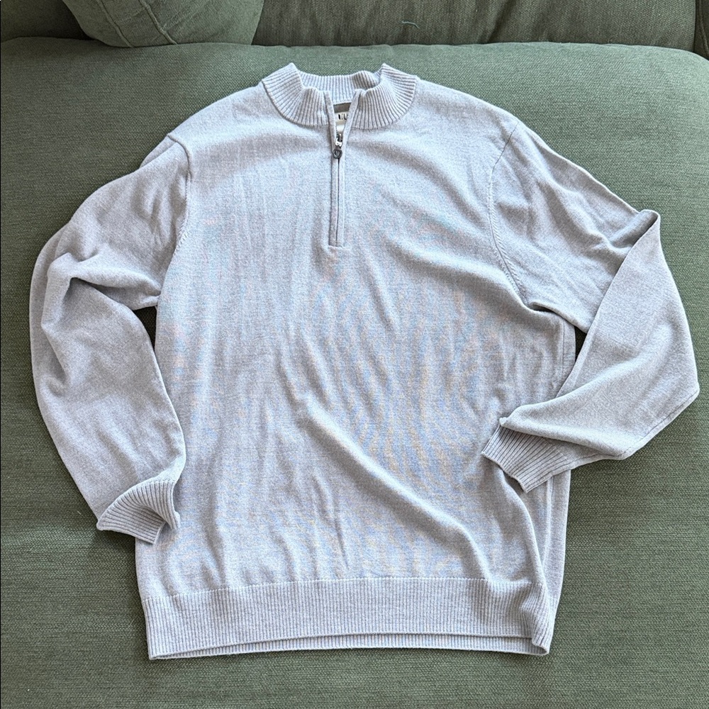 Linksoul Men's Light Gray Half-Zip Sweater